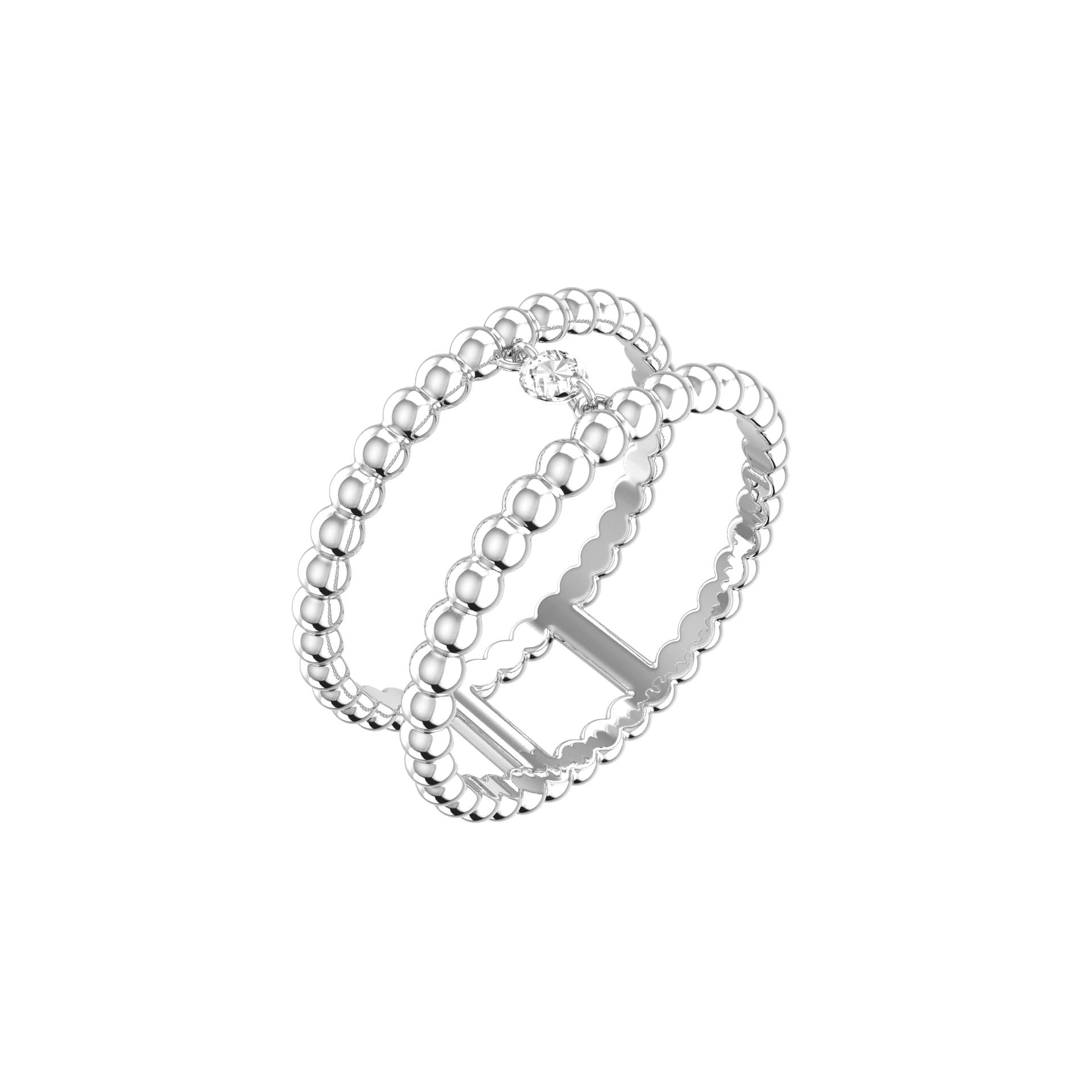 Double nude ring - Double Gold Bubble Ring - The Future Rocks - 4