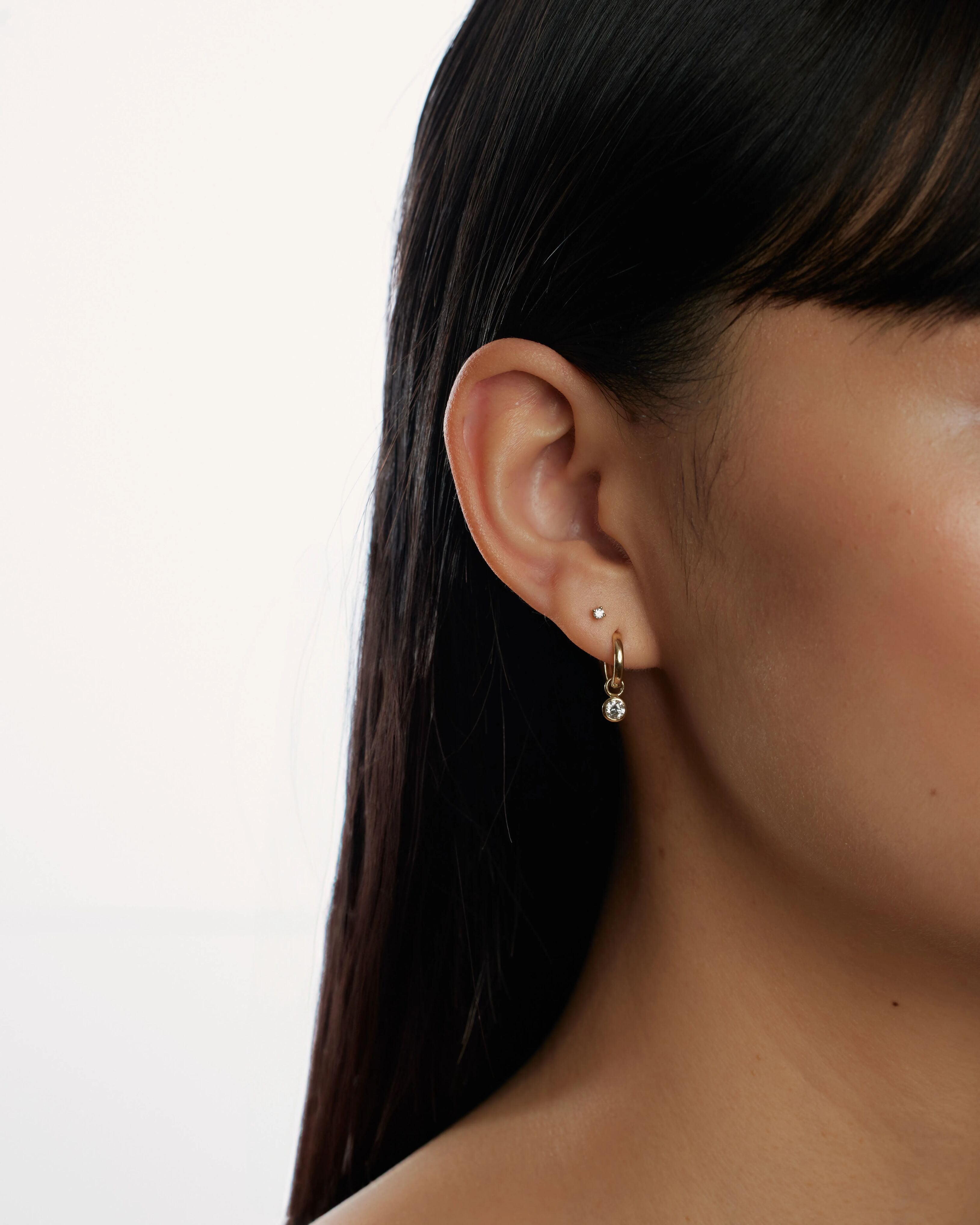 Round diamond earring charm - Round diamond earring charm -  The Future Rocks -    2