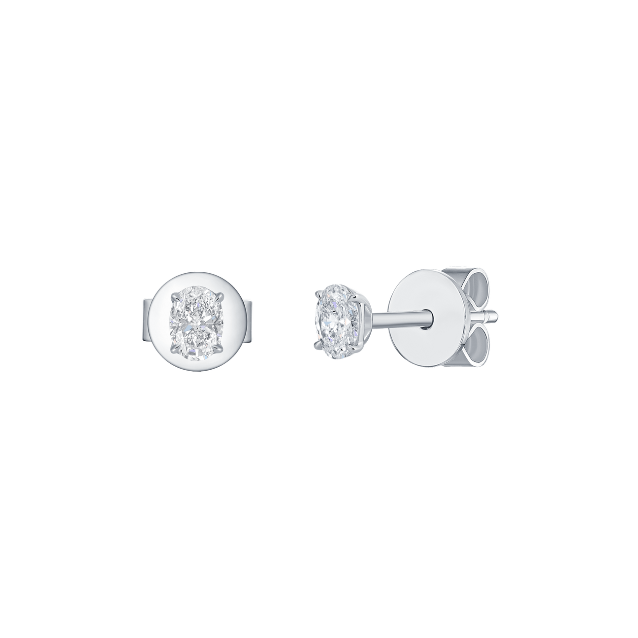Oval solitaire studs - Oval solitaire studs -  The Future Rocks -    2