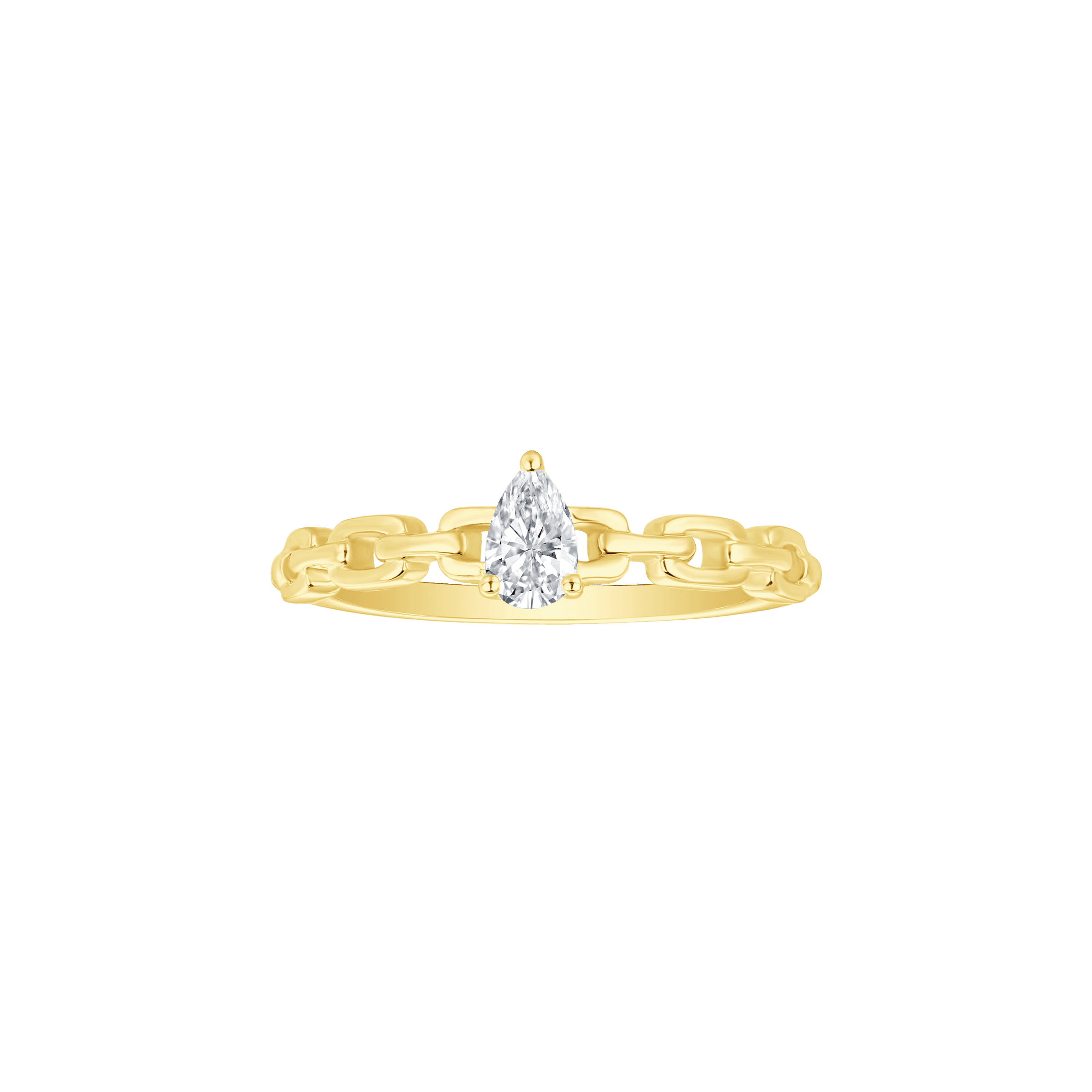 Linking love pear solitaire chain ring - Linking love pear solitaire chain ring - The Future Rocks - 2