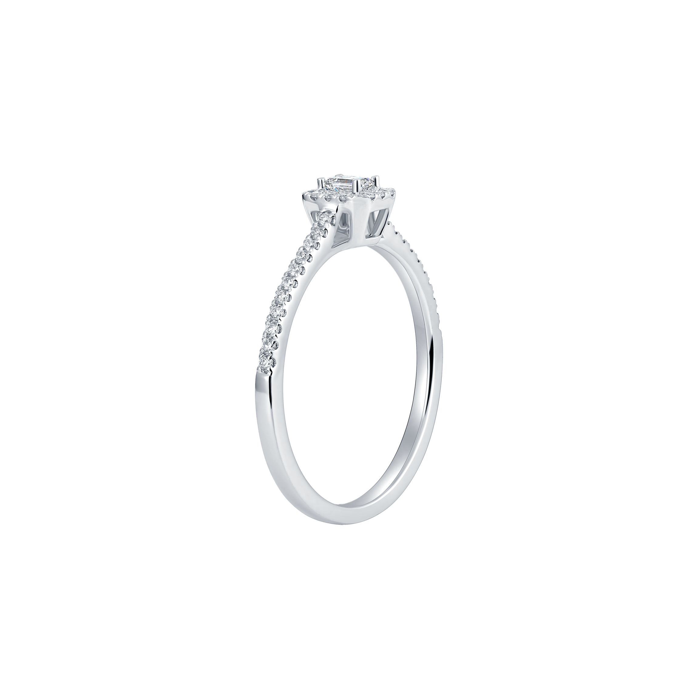 Emerald petite halo ring - Emerald petite halo ring -  The Future Rocks -    2