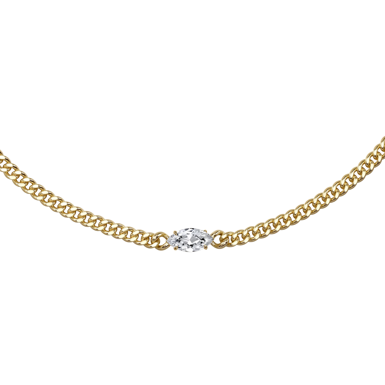 Serene marquise curb-link necklace 2ct - Serene marquise curb-link necklace 2ct -  The Future Rocks -    1