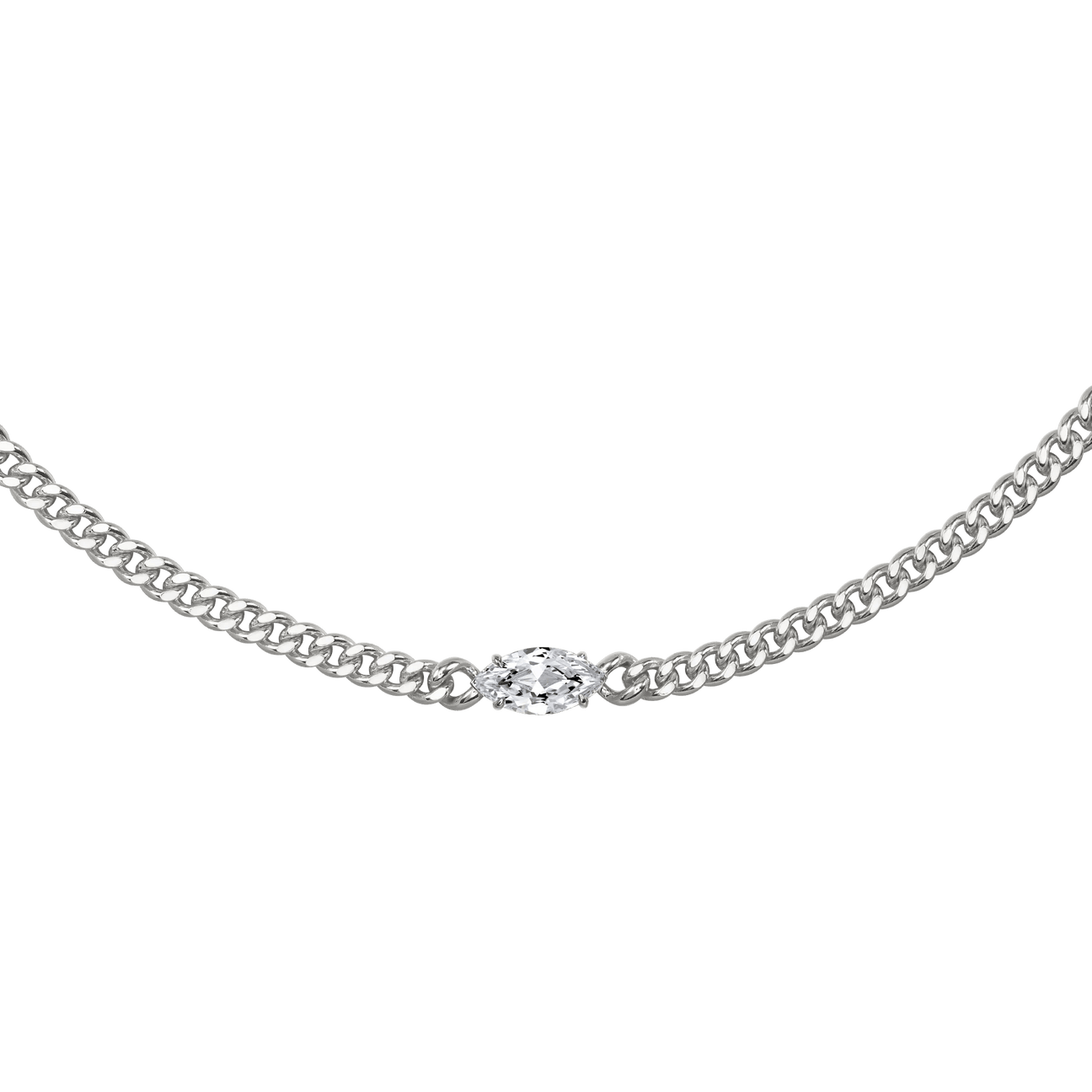 Serene marquise curb-link necklace 2ct - Serene marquise curb-link necklace 2ct -  The Future Rocks -    3