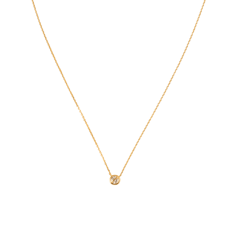  Basic TBN1 round necklace - 18K Gold Vermeil Floating Diamond Collar Necklace -  The Future Rocks  -    1 