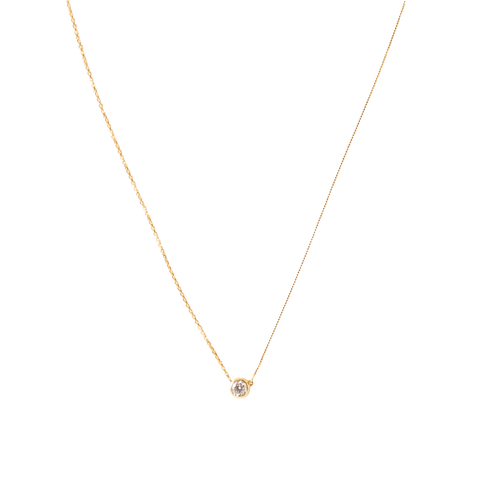  Basic TBN3 round necklace - 18K Gold Vermeil Floating Diamond Collar Necklace -  The Future Rocks  -    1 