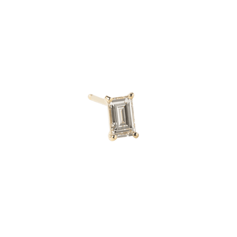  Basic TBP2 single baguette earring - 18K Gold Vermeil Brown Enamel Diamond Earring -  The Future Rocks  -    1 