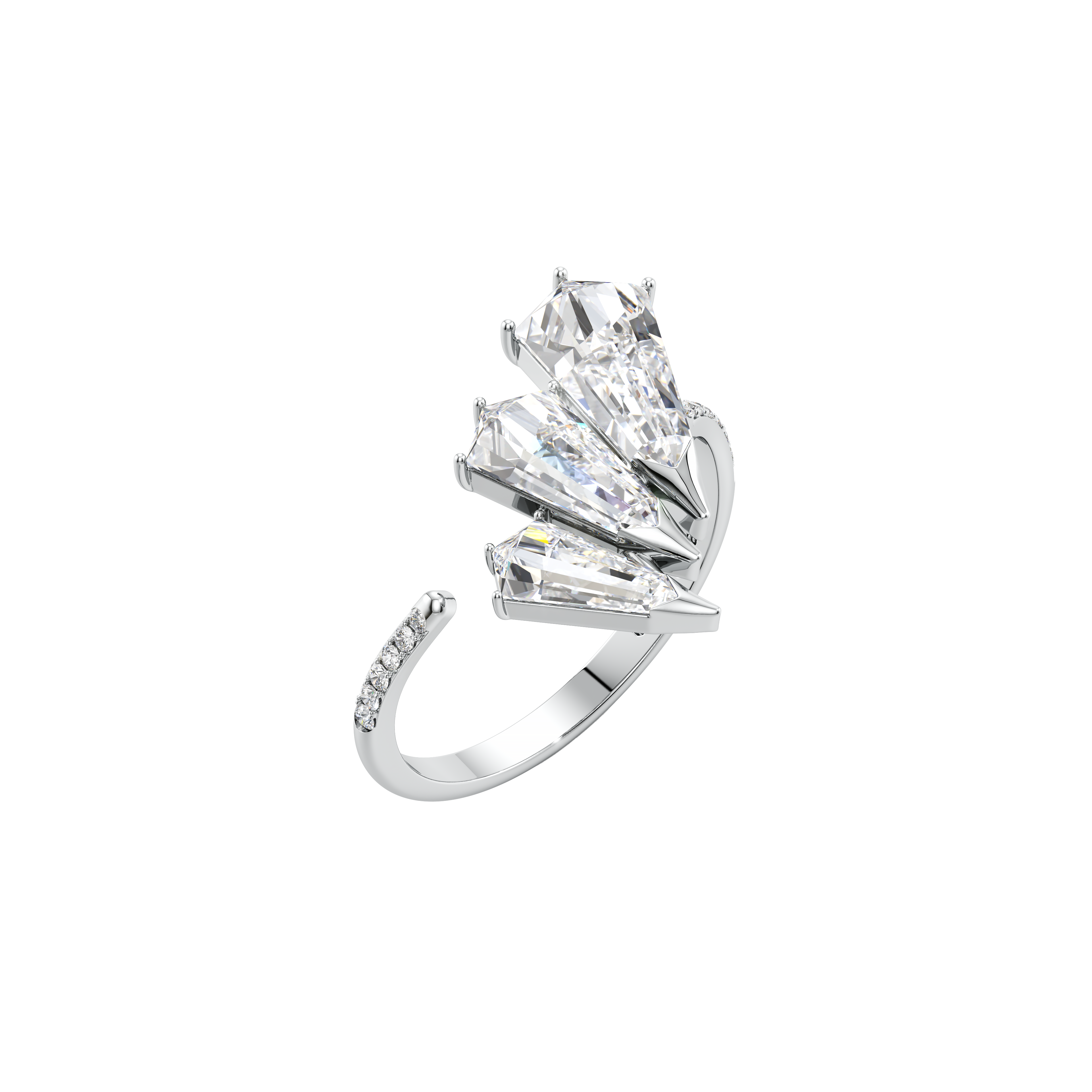 Phoenix medium feather pavé ring - Phoenix medium feather pavé ring -  The Future Rocks -    3