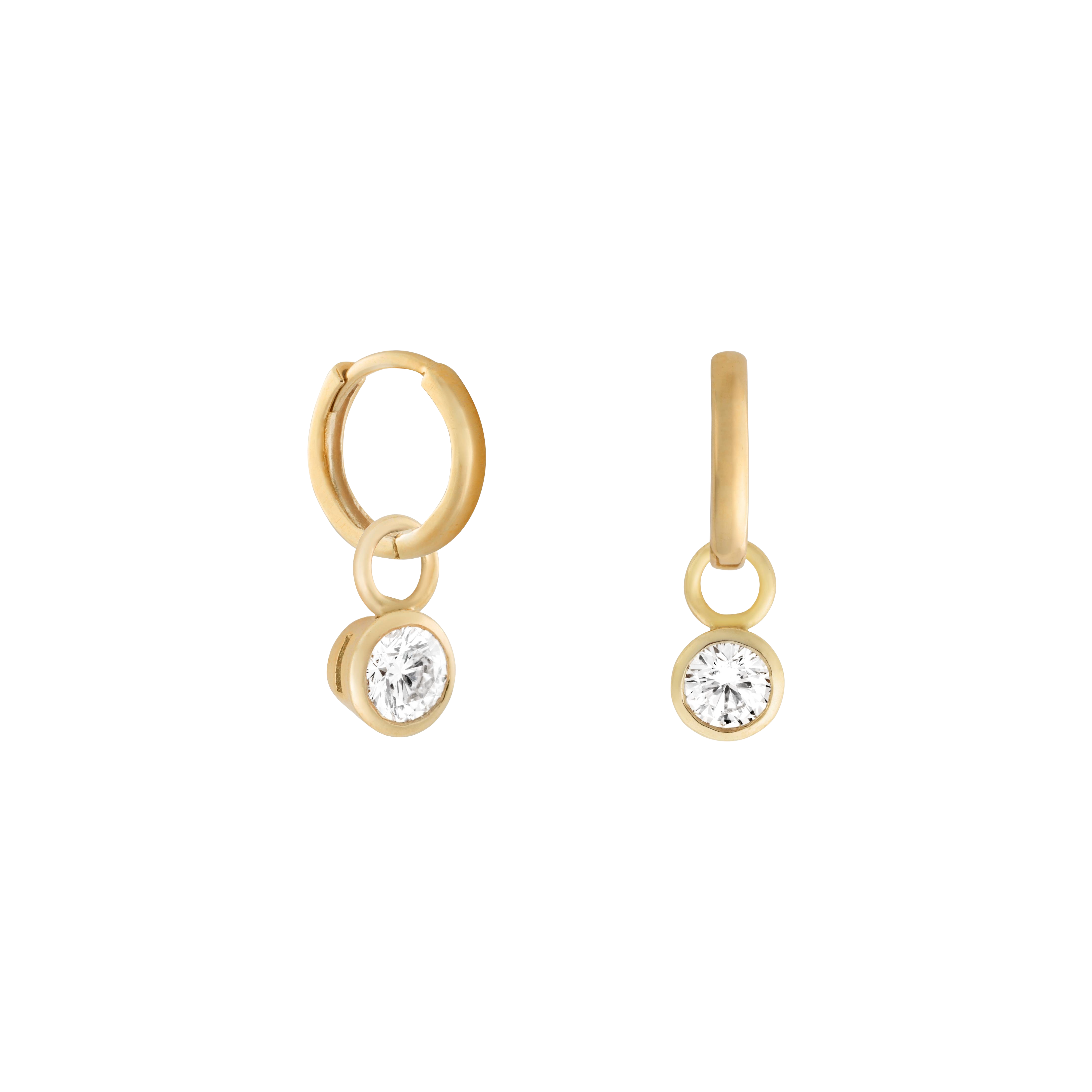 Round diamond earring charm - Round diamond earring charm -  The Future Rocks -    5