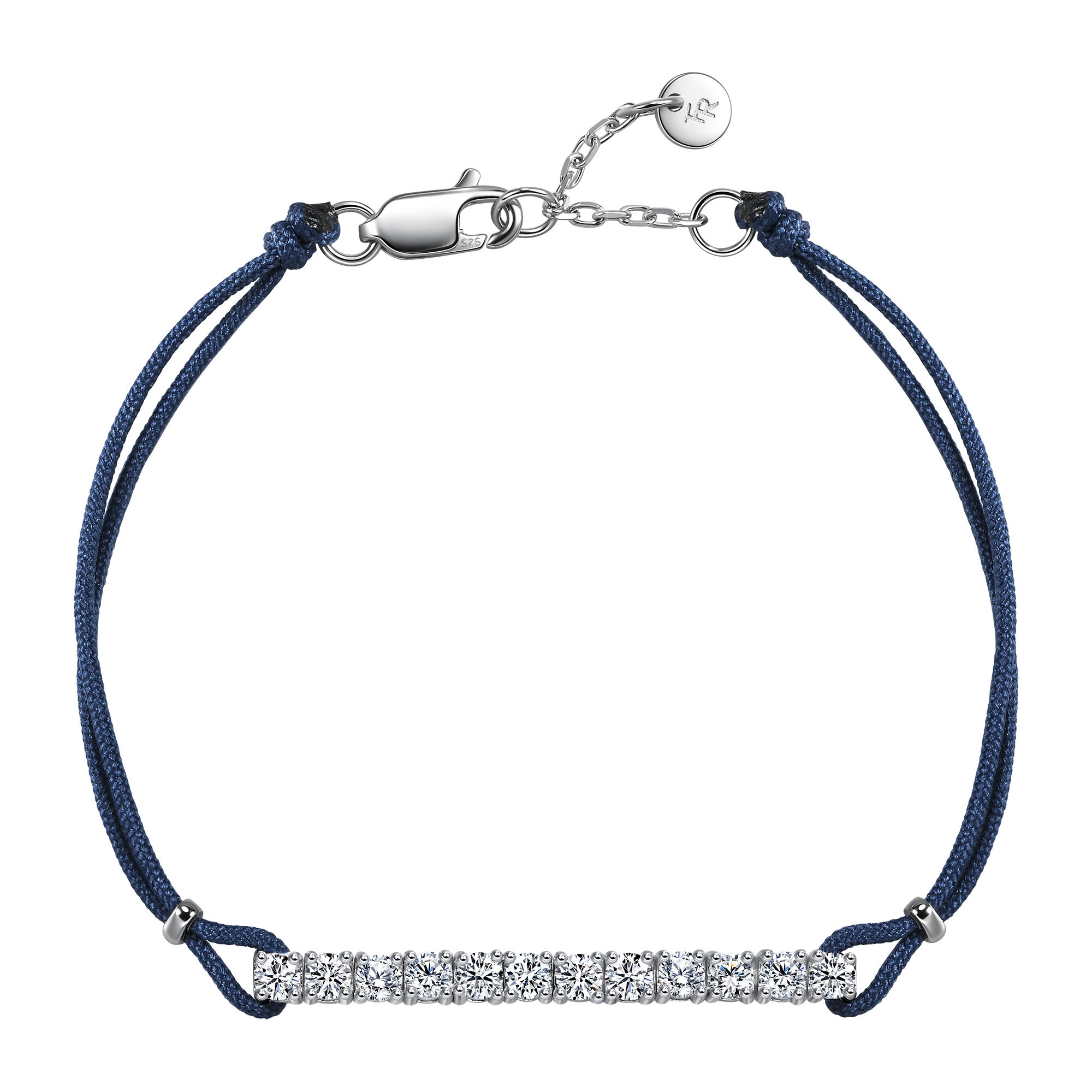 Pavé navy cord bracelet 0.6ct