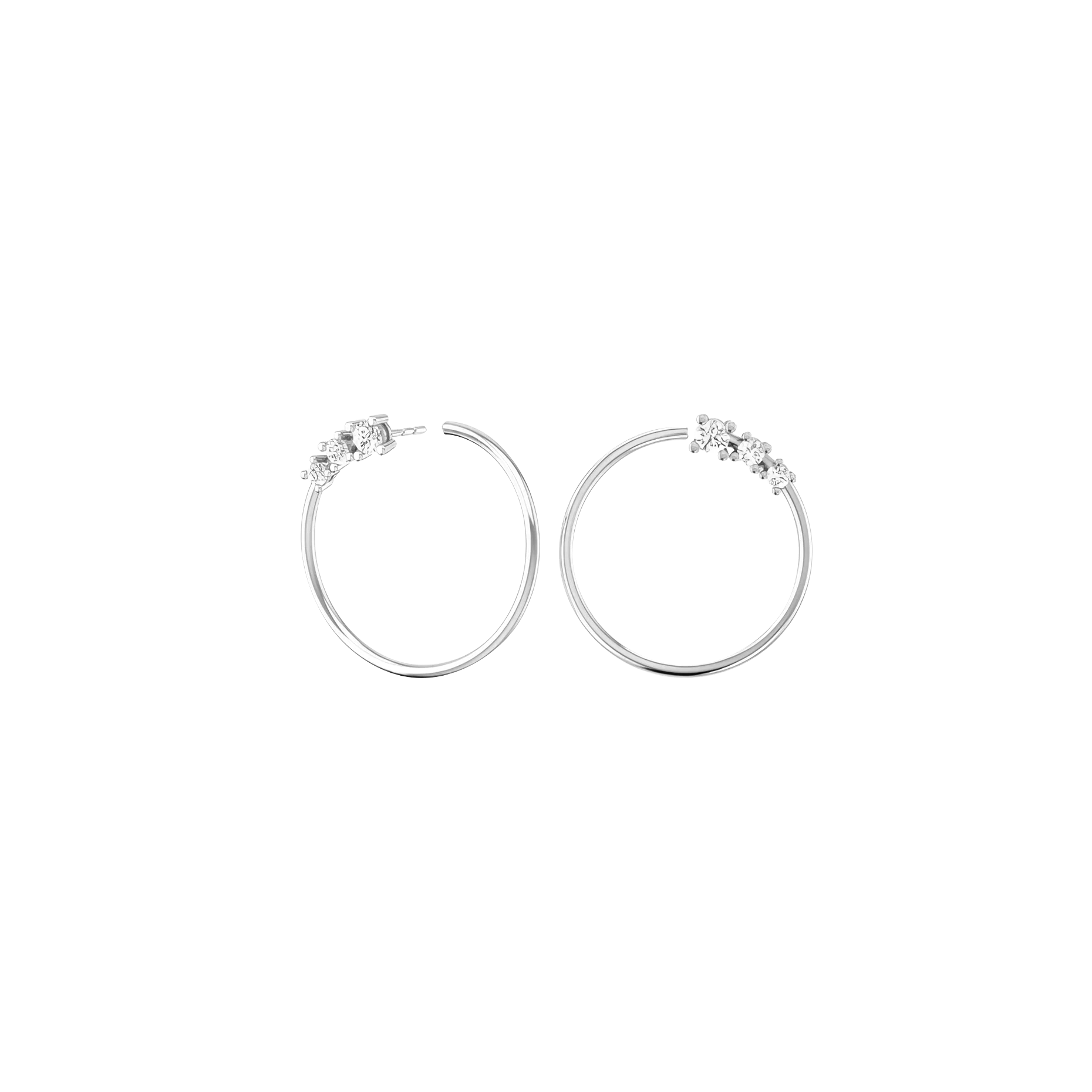 Circle degrade earrings - Lab-Grown Diamond Circle Degrade Hoop Earrings - The Future Rocks - 3