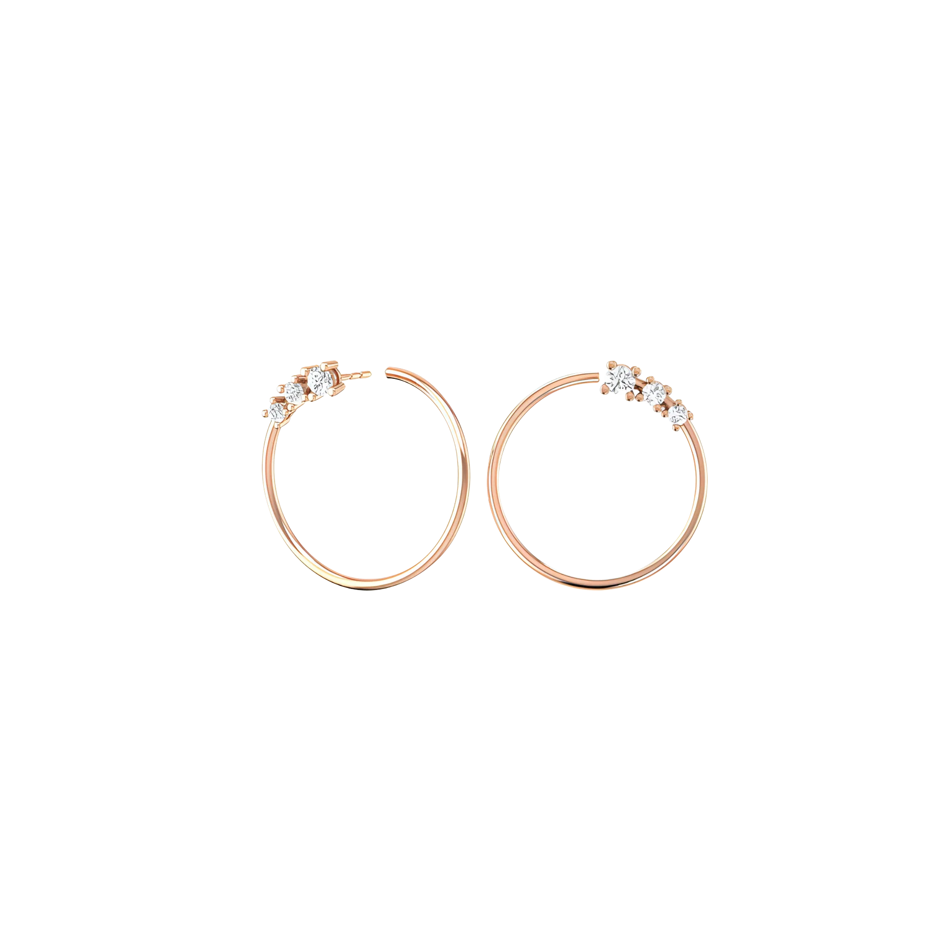 Circle degrade earrings - Lab-Grown Diamond Circle Degrade Hoop Earrings - The Future Rocks - 1