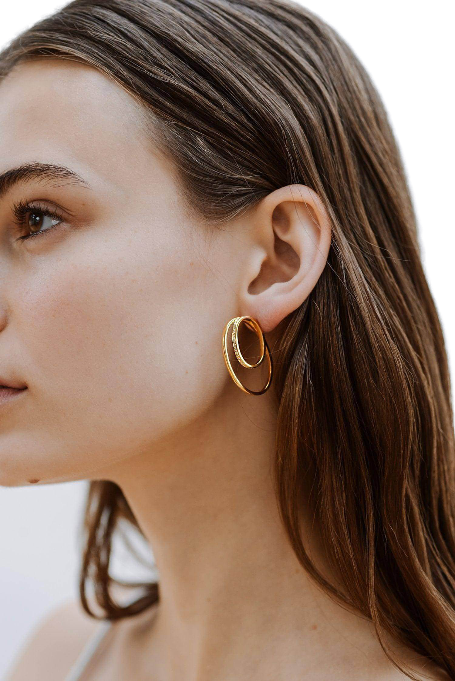 Cleopatra double hoop earrings - Cleopatra Double Hoop Diamond Earrings - The Future Rocks - 2