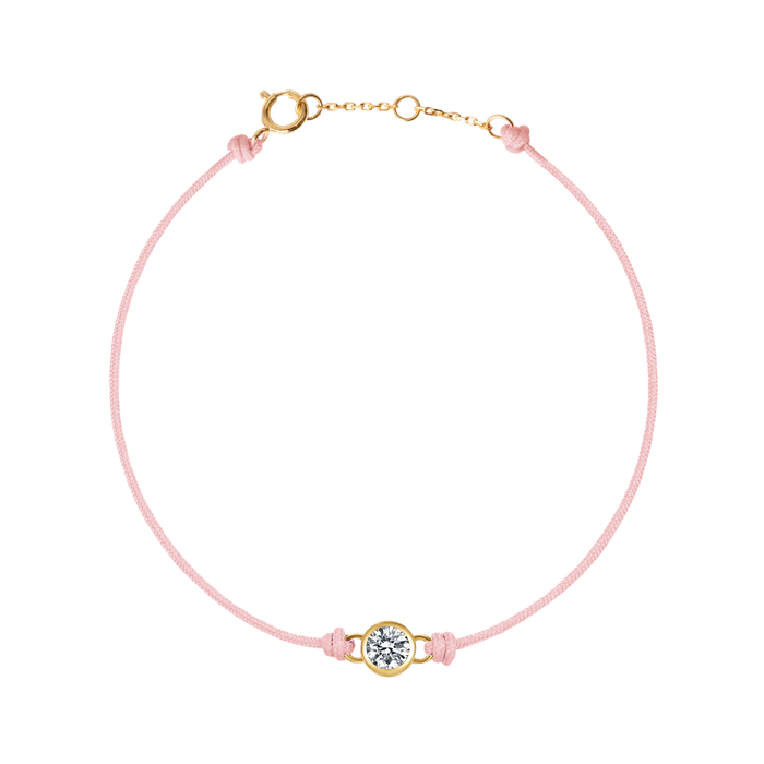 Round brilliant 14k bezel cord bracelet - Round brilliant 14k bezel cord bracelet -  The Future Rocks -    1