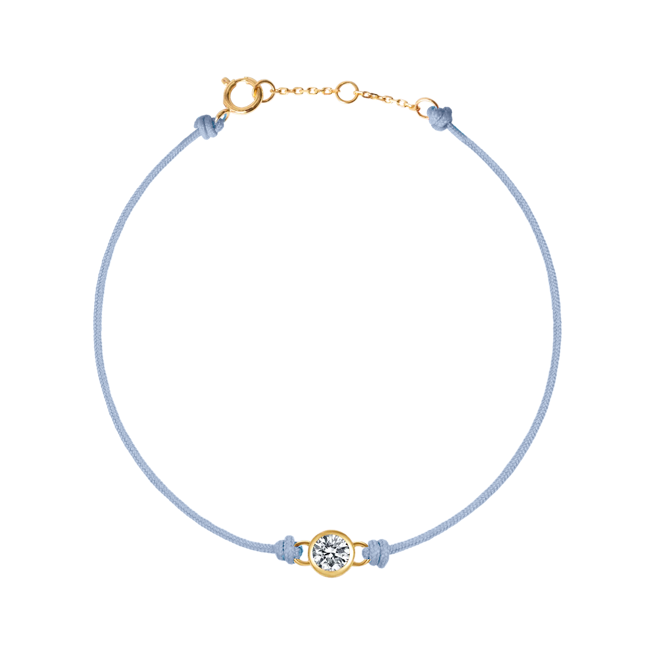 Round brilliant 14k bezel cord bracelet - Round brilliant 14k bezel cord bracelet -  The Future Rocks -    1