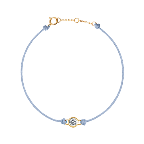 Round brilliant 14k bezel cord bracelet - Round brilliant 14k bezel cord bracelet -  The Future Rocks -    1