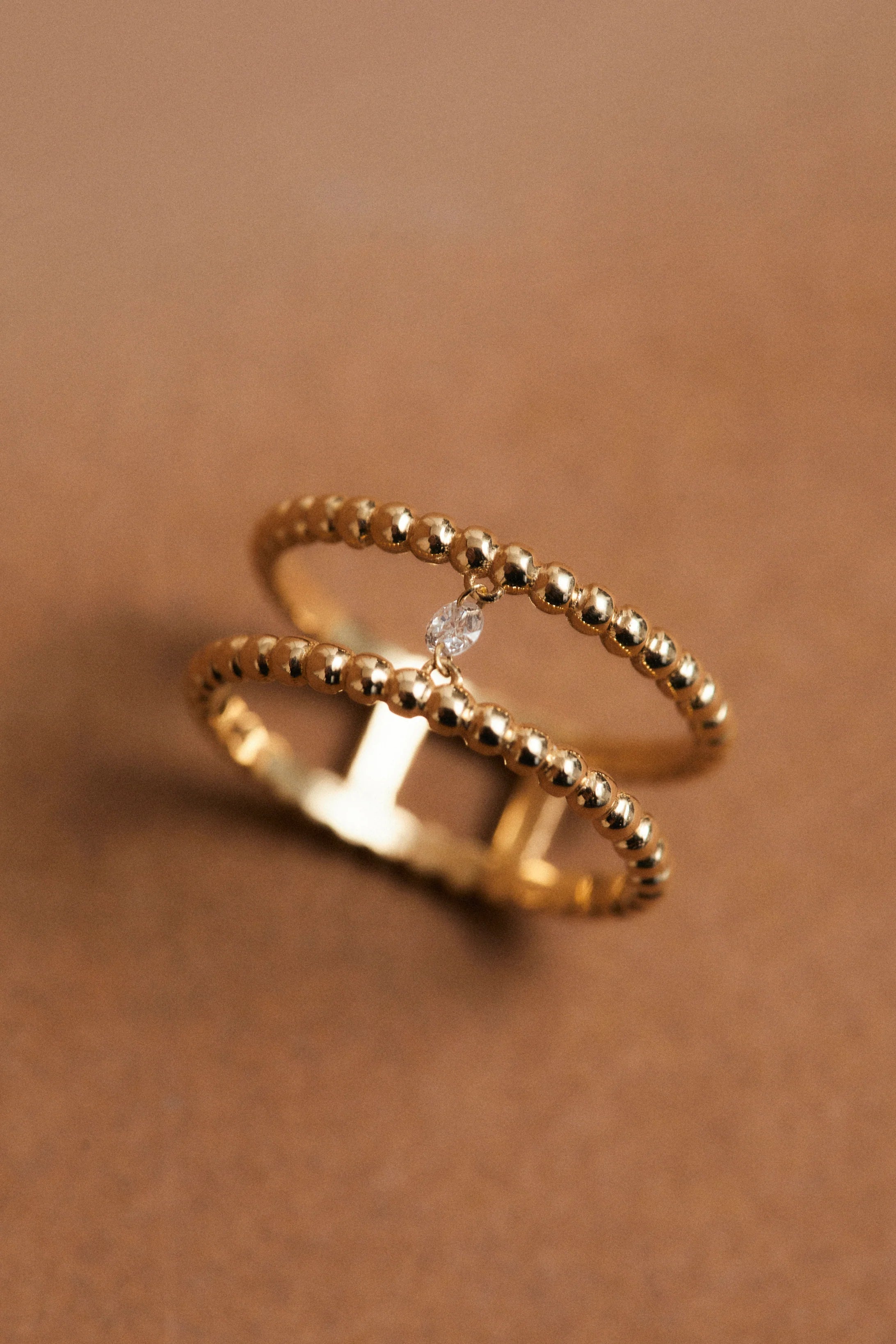 Double nude ring - Double Gold Bubble Ring - The Future Rocks - 3