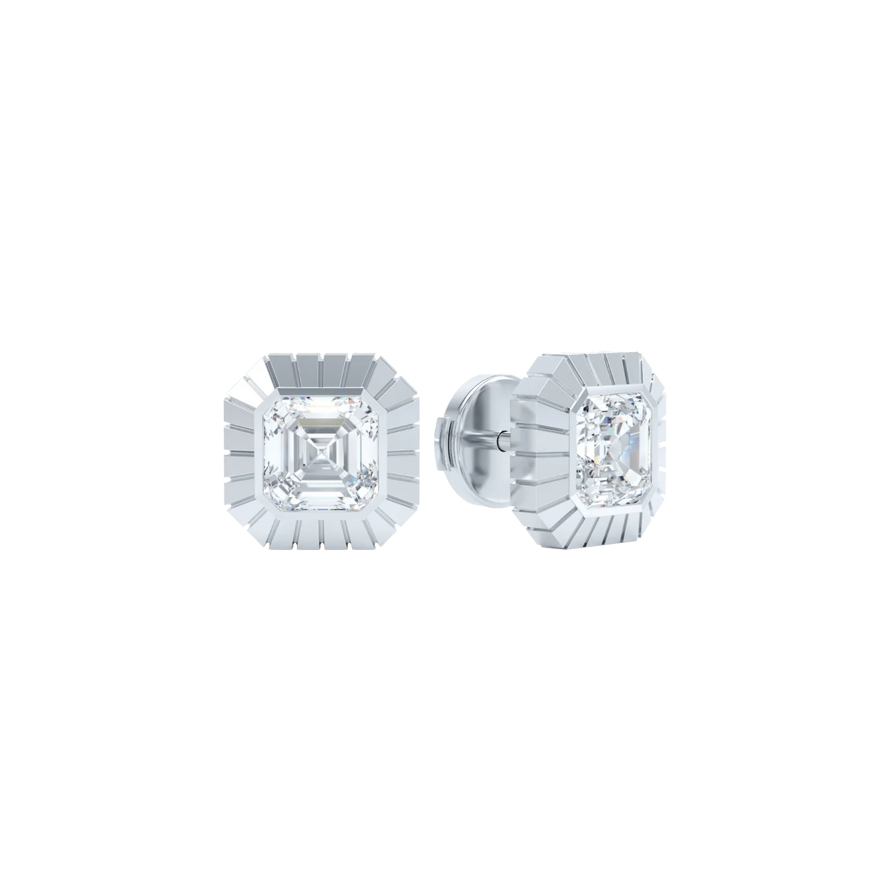 Eternity asscher studs - Eternity asscher studs -  The Future Rocks -    5