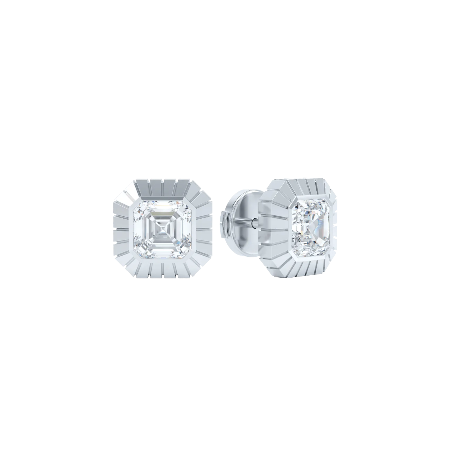 Eternity asscher studs - Eternity asscher studs -  The Future Rocks -    5
