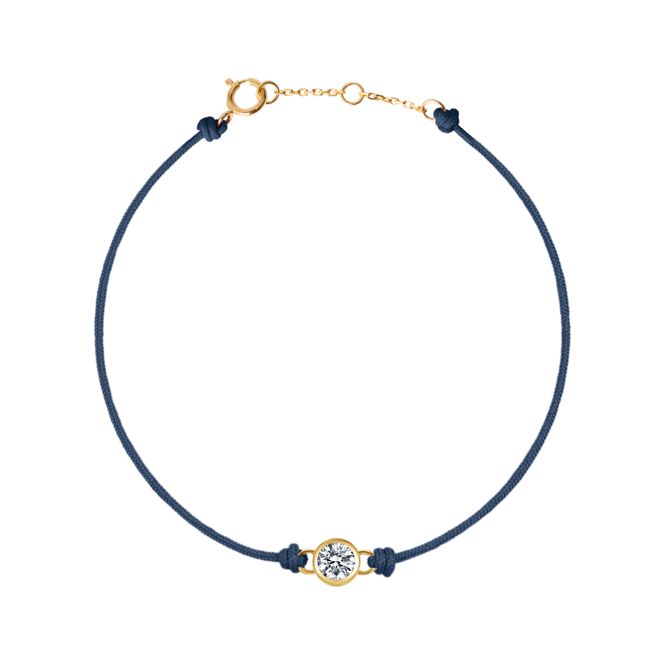 Round brilliant 14k bezel cord bracelet - Round brilliant 14k bezel cord bracelet -  The Future Rocks -    1