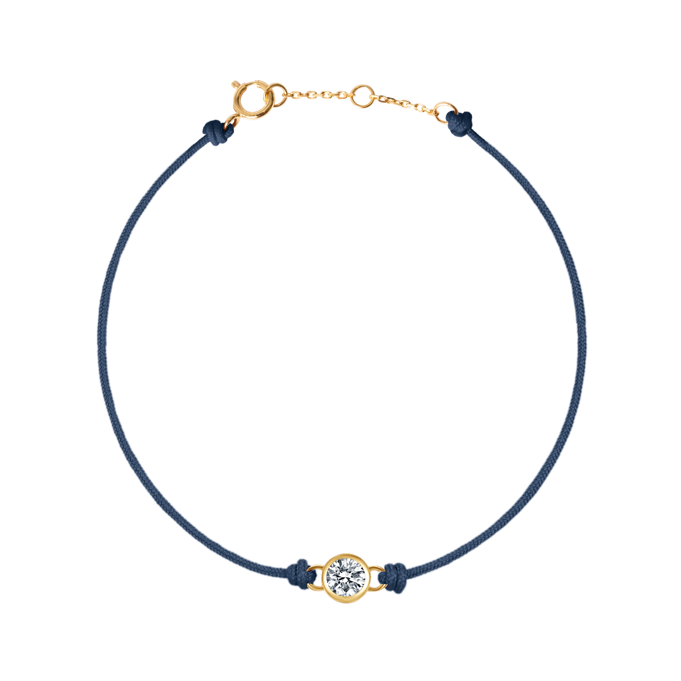 Round brilliant 14k bezel cord bracelet - Round brilliant 14k bezel cord bracelet -  The Future Rocks -    1