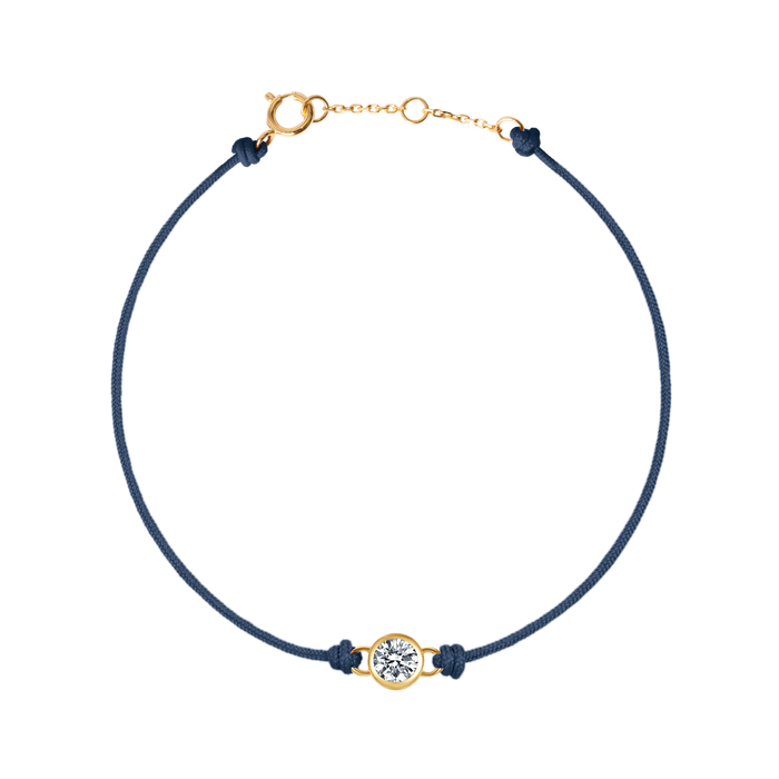 Round brilliant 14k bezel cord bracelet - Round brilliant 14k bezel cord bracelet -  The Future Rocks -    1