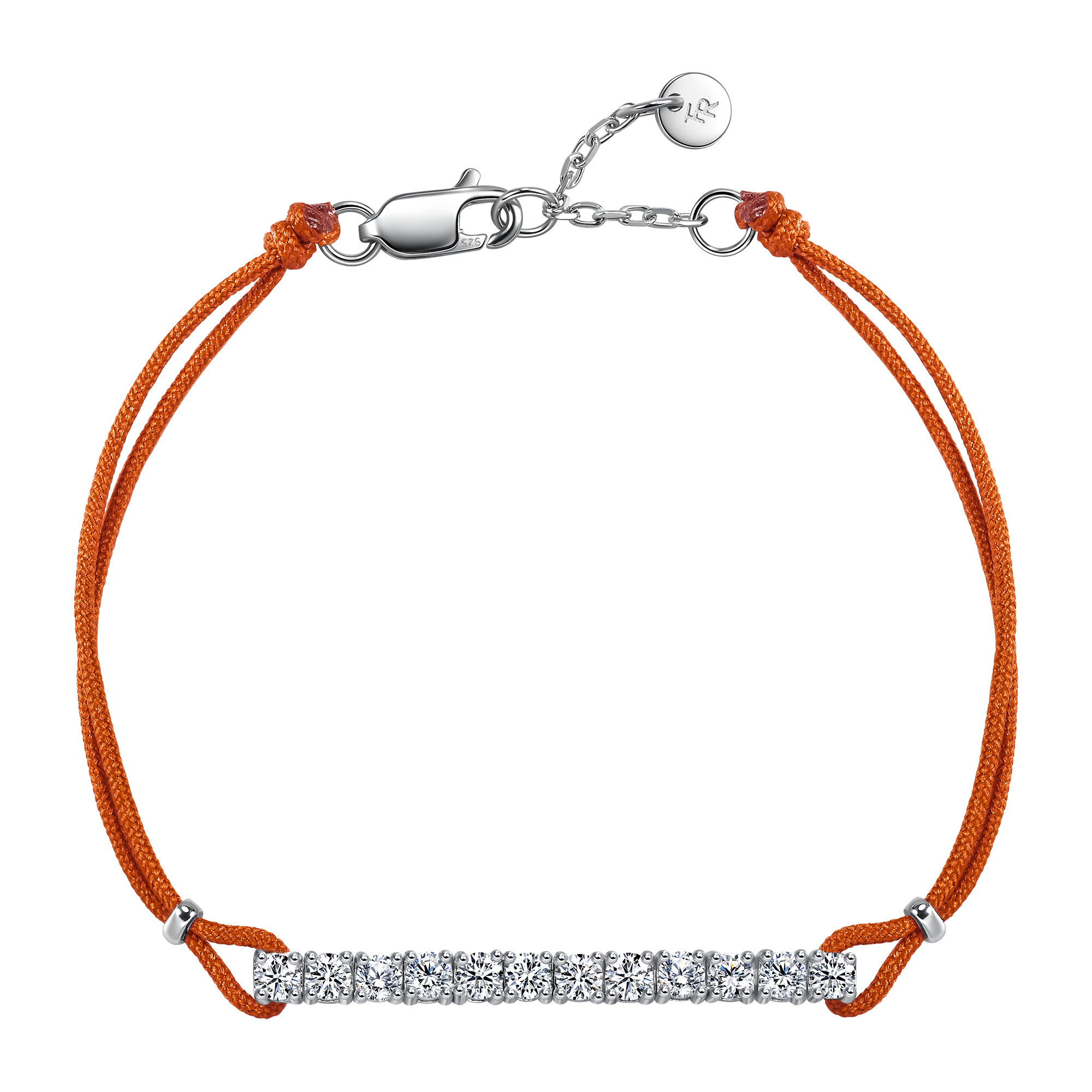 Pavé orange cord bracelet 0.6ct