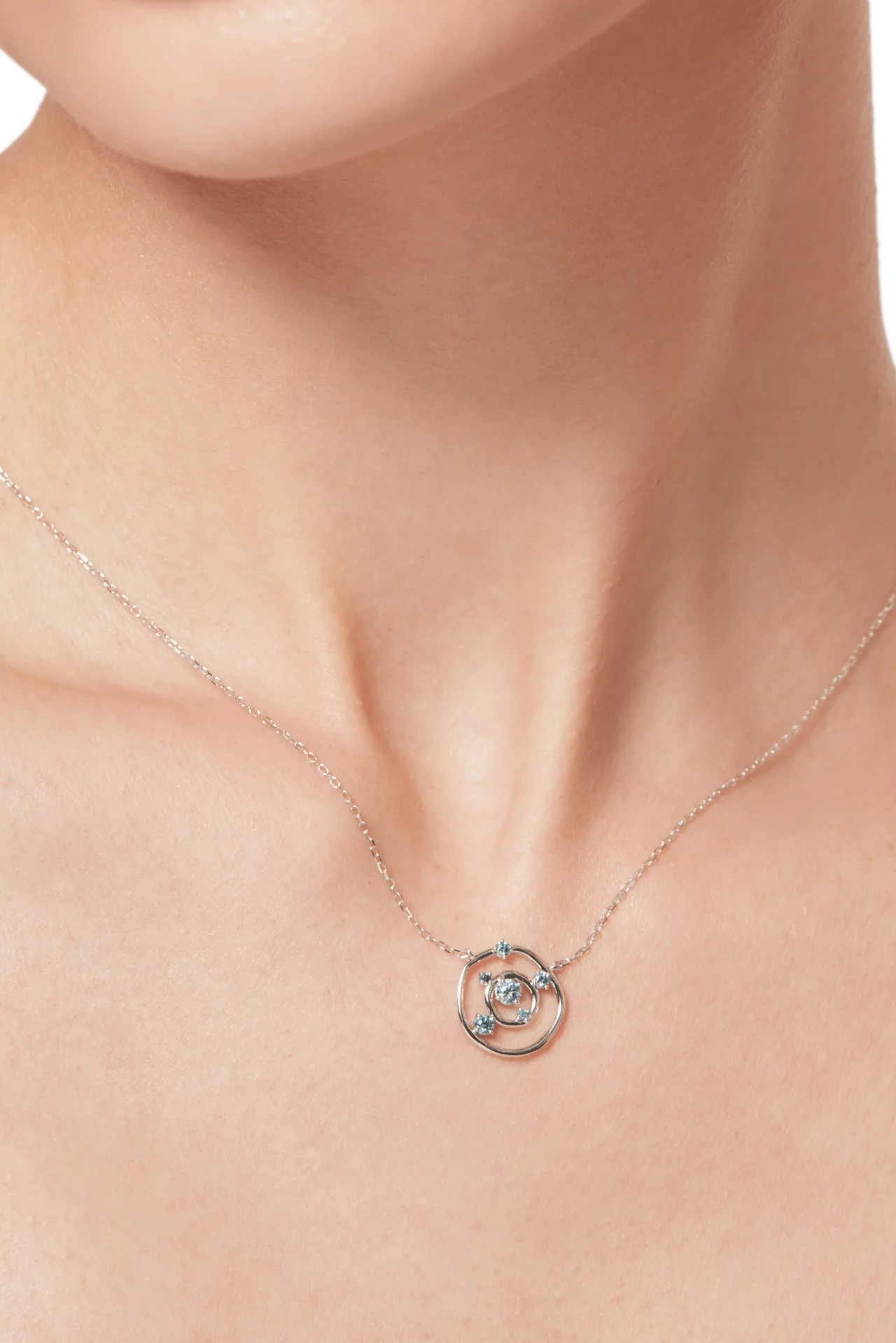 Orbit blue necklace - Lab-Grown Blue Diamond Pendant Necklace - The Future Rocks - 3