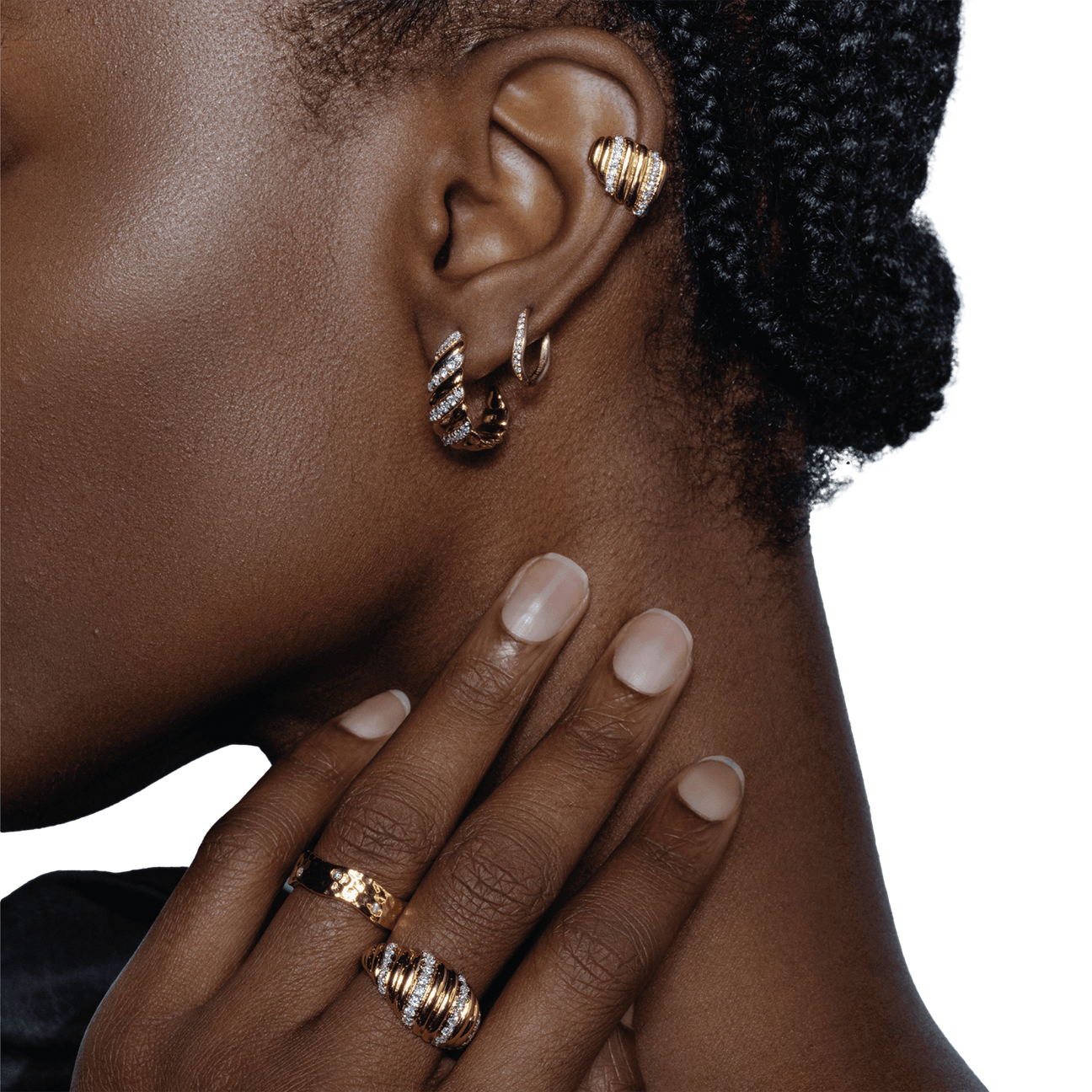 Palm twist wide hoop earrings - Palm twist wide hoop earrings -  The Future Rocks -    2