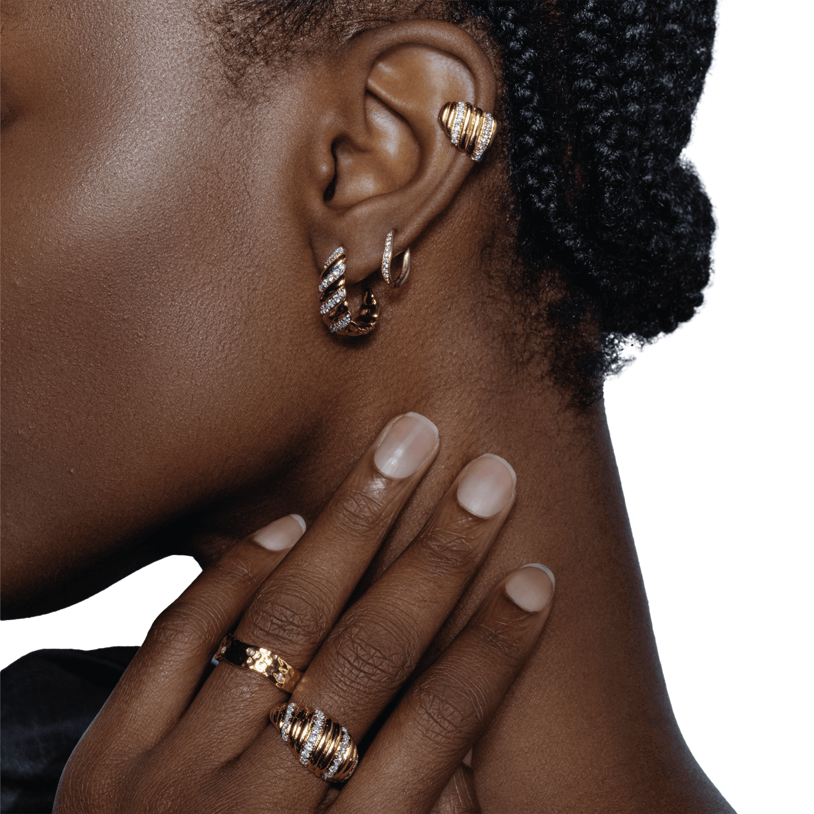Palm twist wide hoop earrings - Palm twist wide hoop earrings -  The Future Rocks -    2