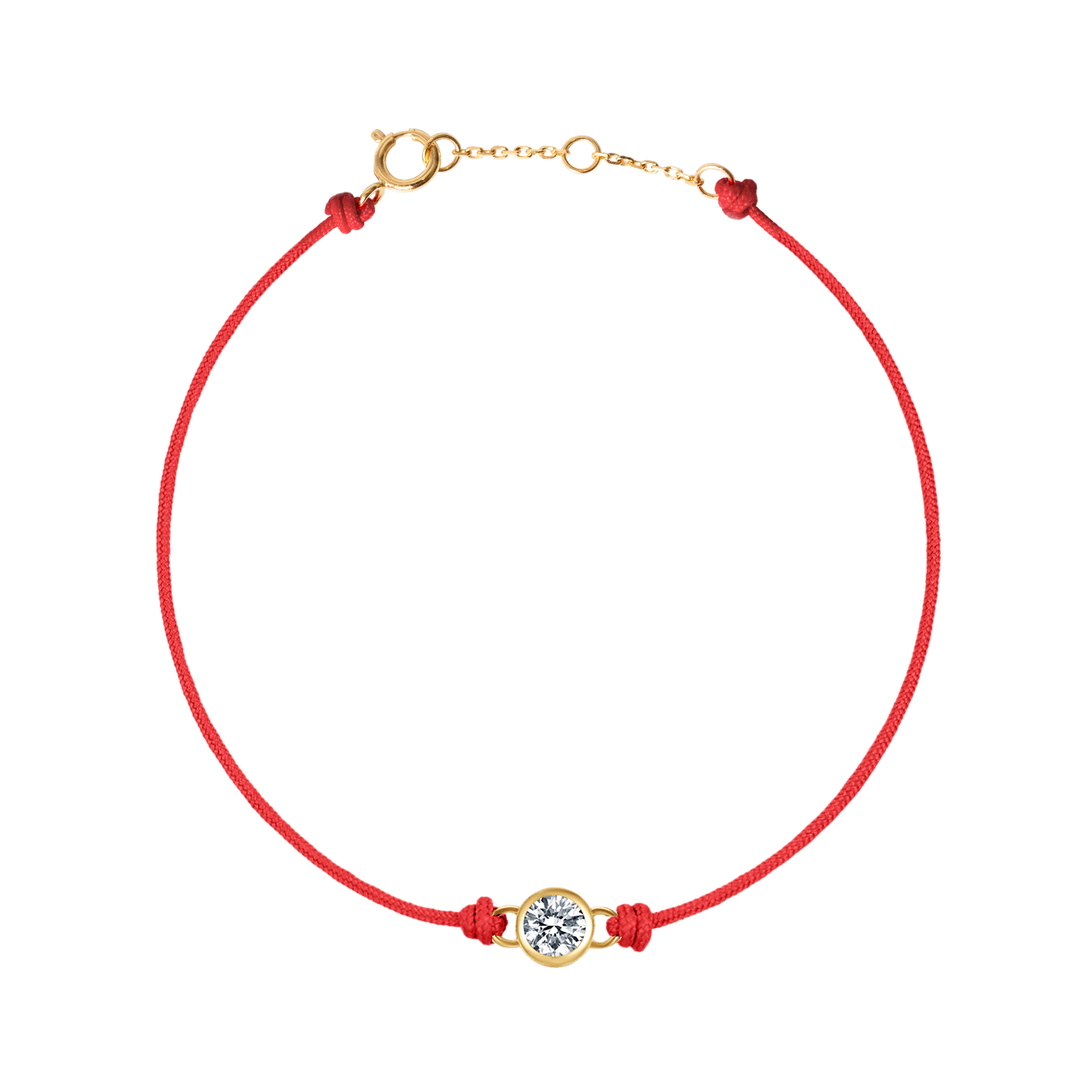 Round brilliant 14k bezel cord bracelet - Round brilliant 14k bezel cord bracelet -  The Future Rocks -    1