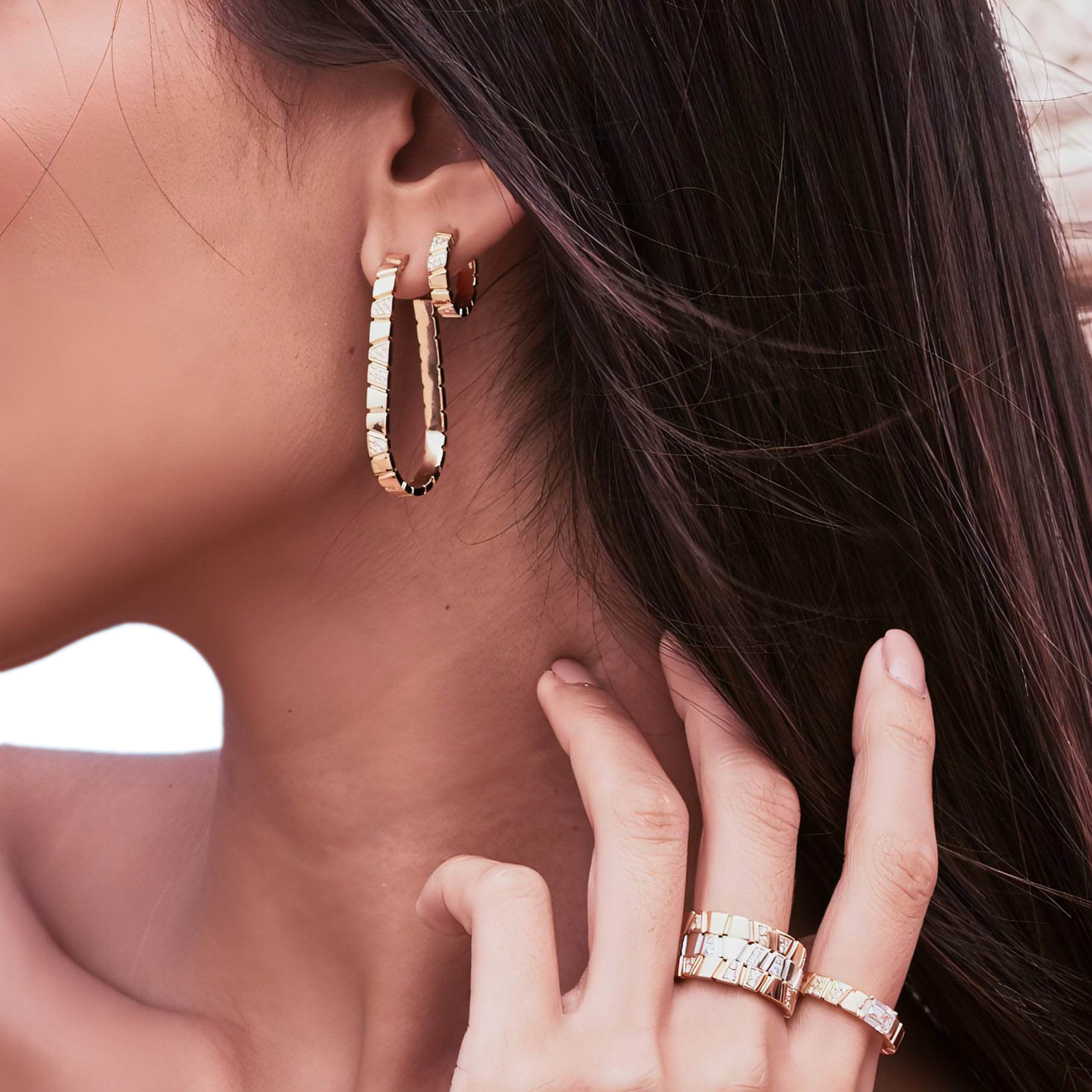 Ride+love large semi-pavée earrings - Ride+love large semi-pavée earrings -  The Future Rocks -    4