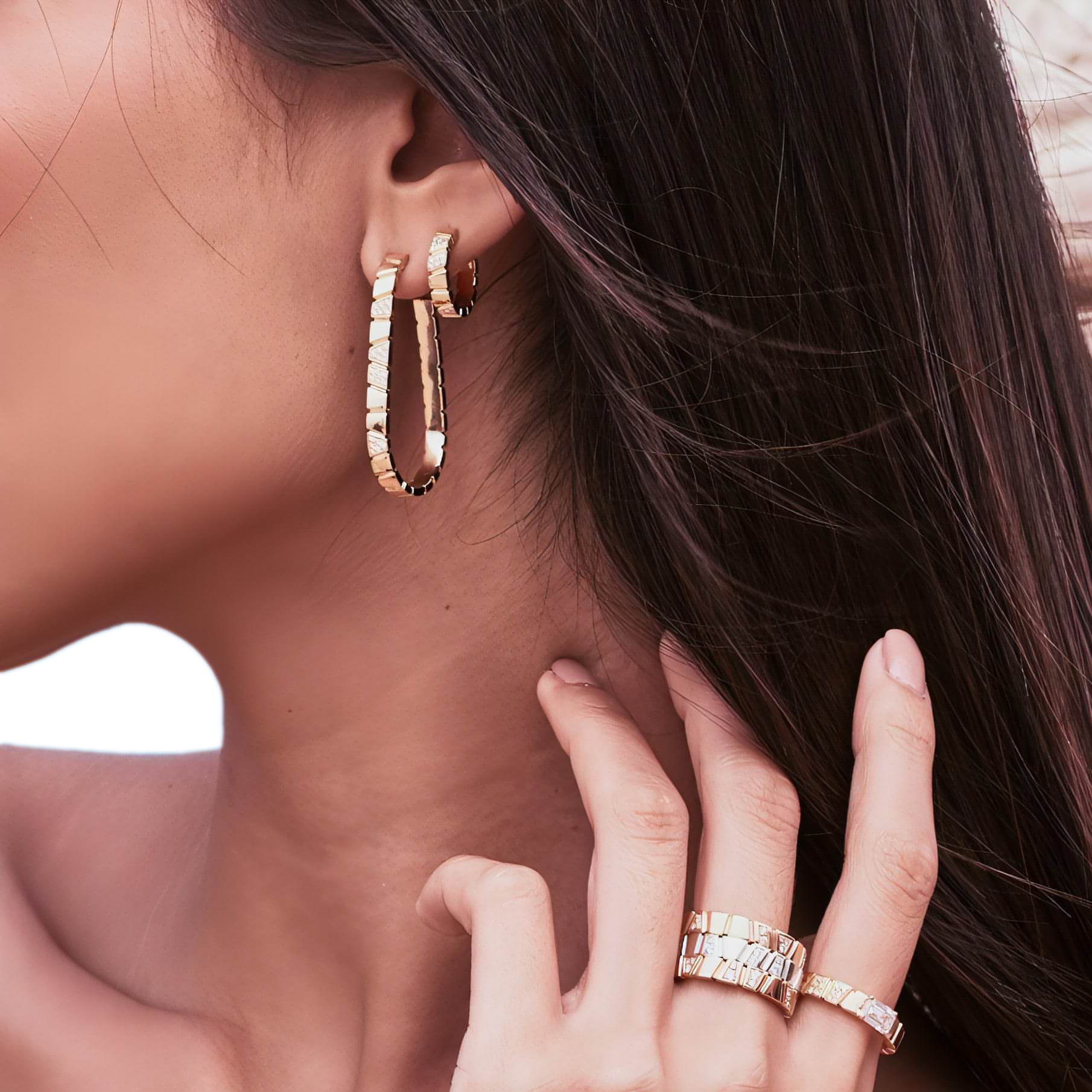Ride+love large semi-pavée earrings - Ride+love large semi-pavée earrings -  The Future Rocks -    4