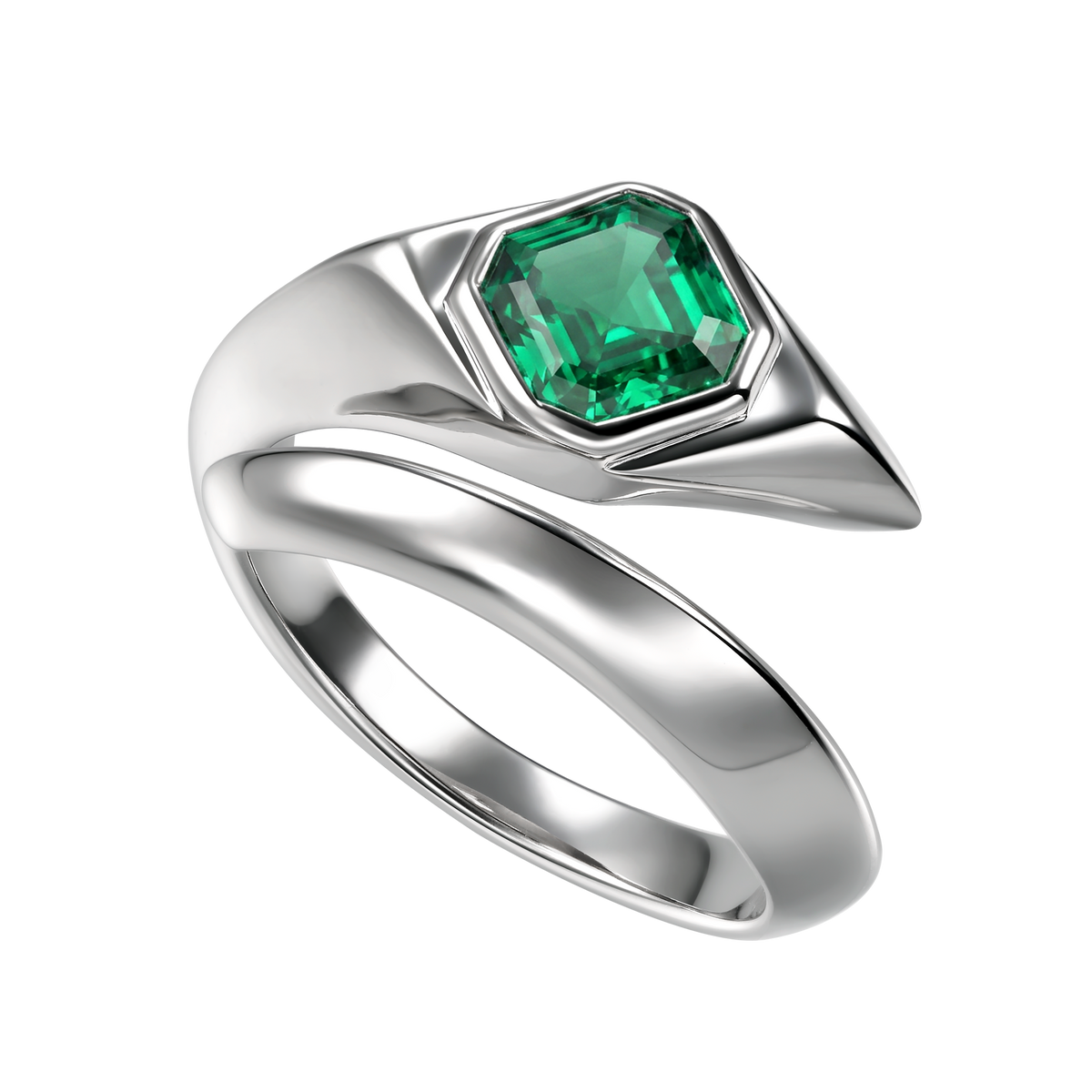 Supernova double ring with emerald - Supernova double ring with emerald - The Future Rocks - 1
