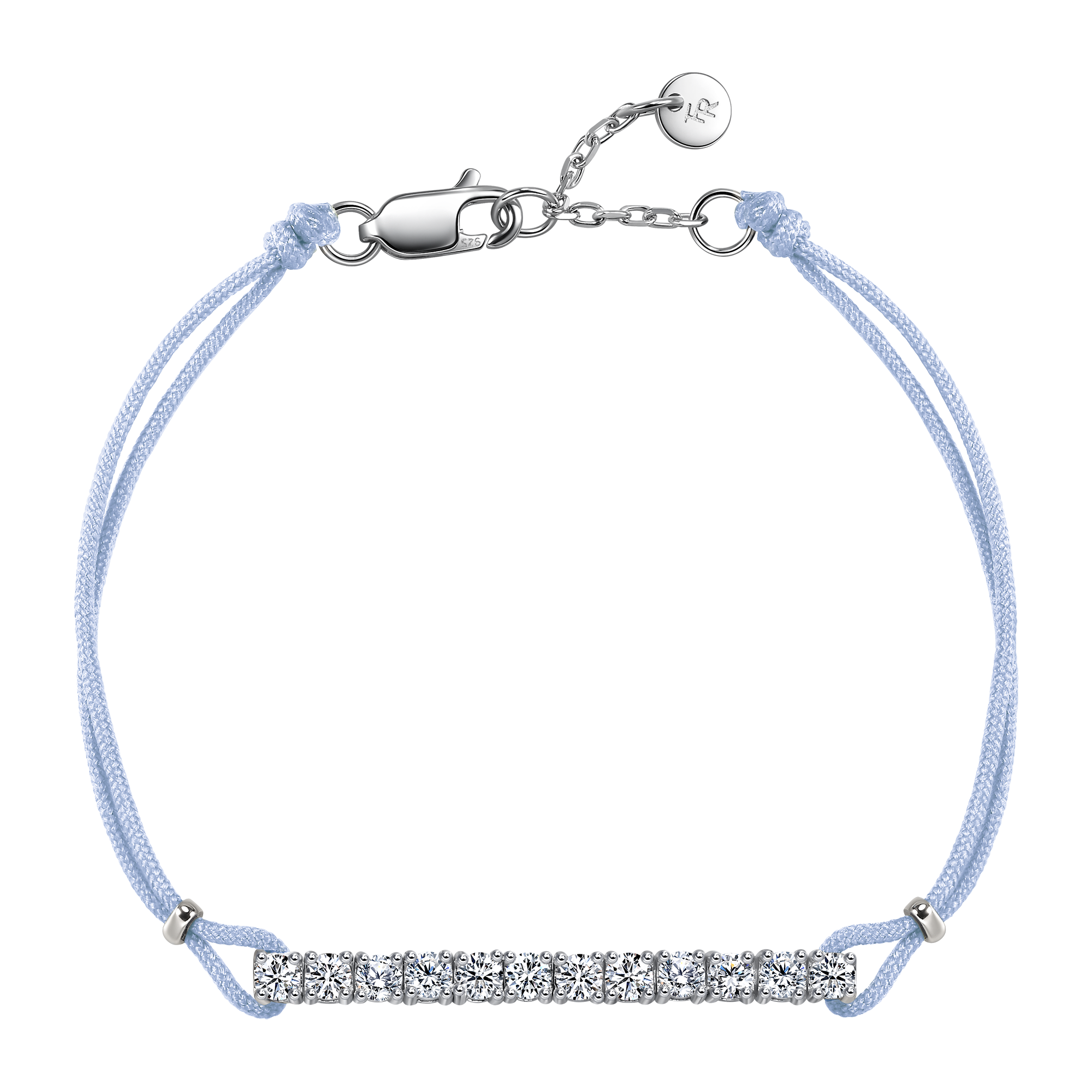 Pavé light blue cord bracelet 0.6ct - Pavé light blue cord bracelet 0.6ct - The Future Rocks - 2