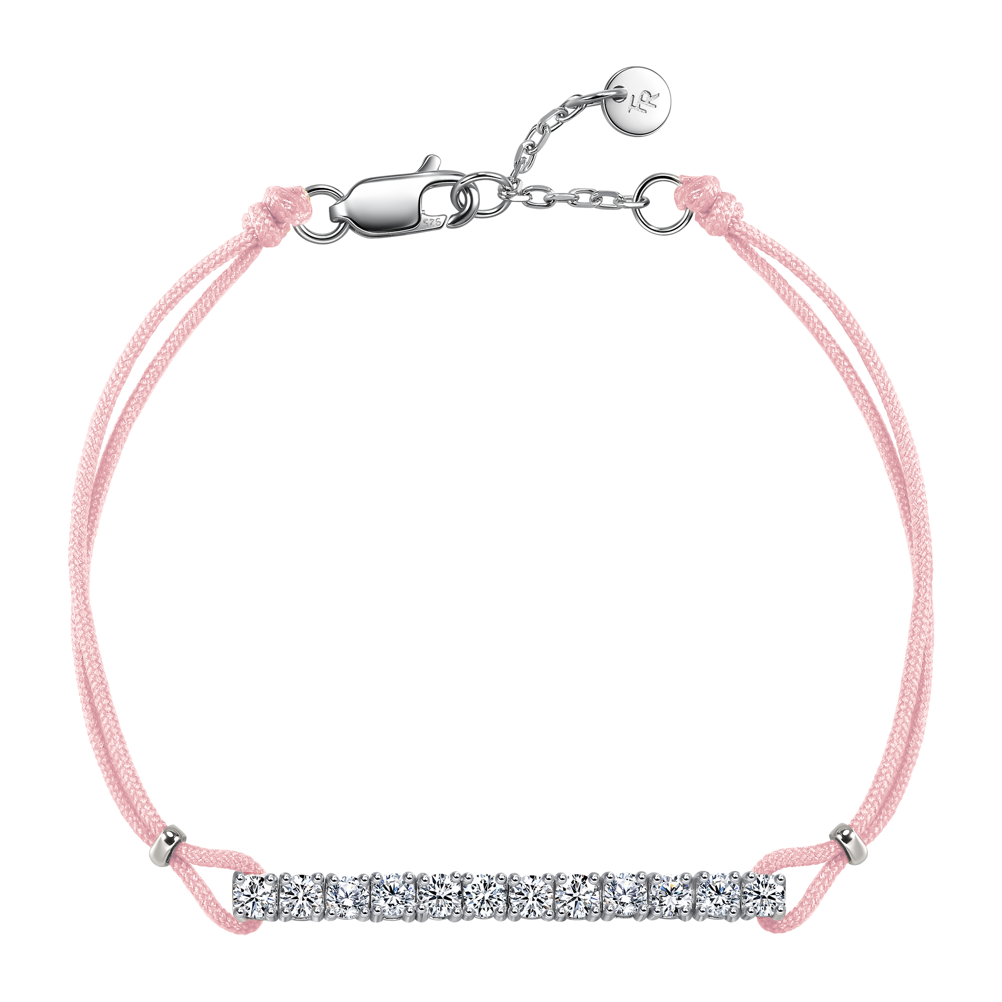 Pavé light pink cord bracelet 0.6ct - Pavé light pink cord bracelet 0.6ct - The Future Rocks - 2