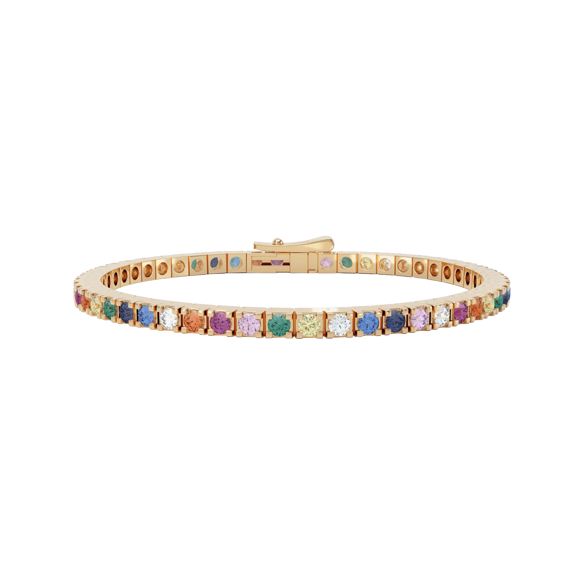 The LOEV rainbow tennis - Lab-Grown Colored Tennis Bracelet - The Future Rocks - 1