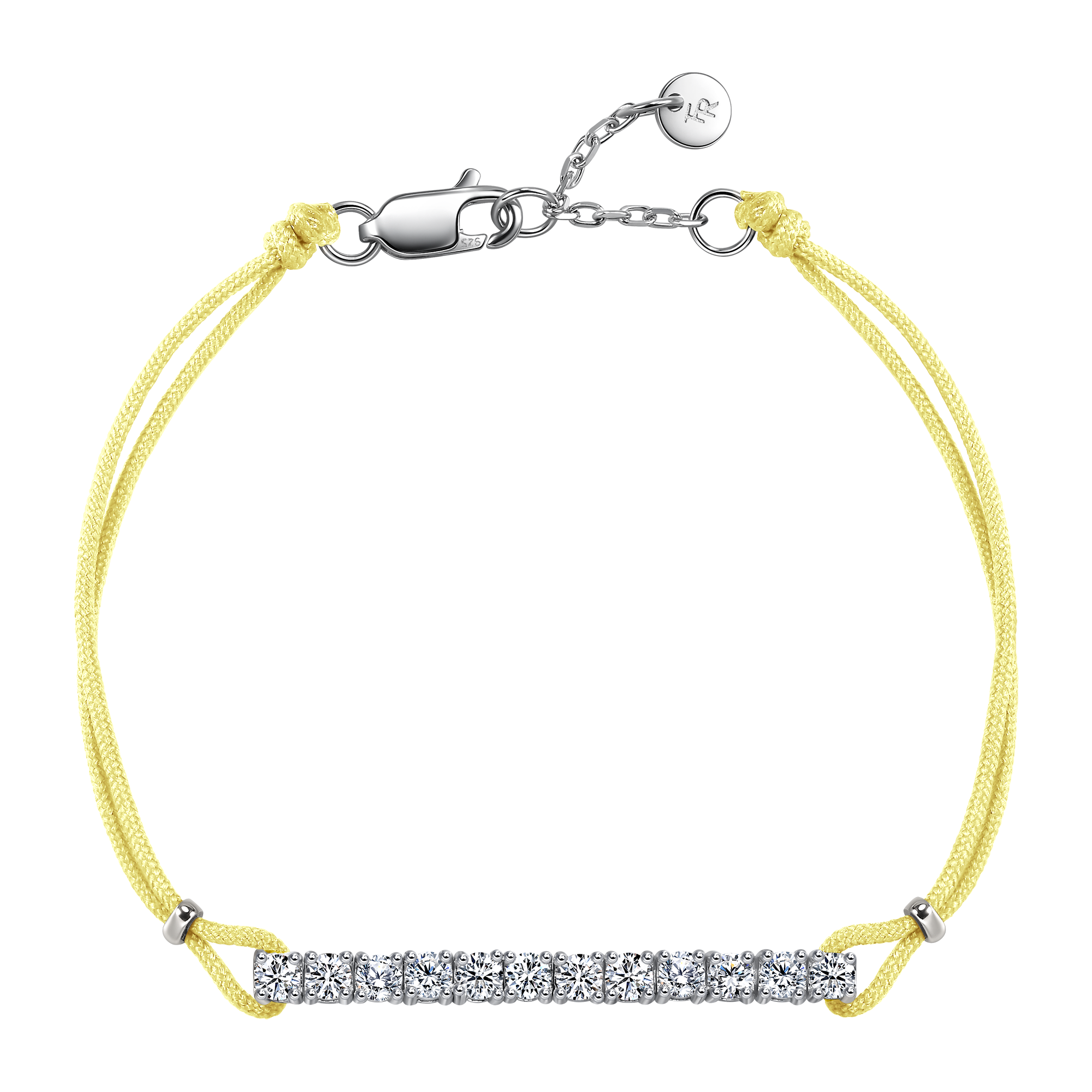 Pavé light yellow cord bracelet 0.6ct
