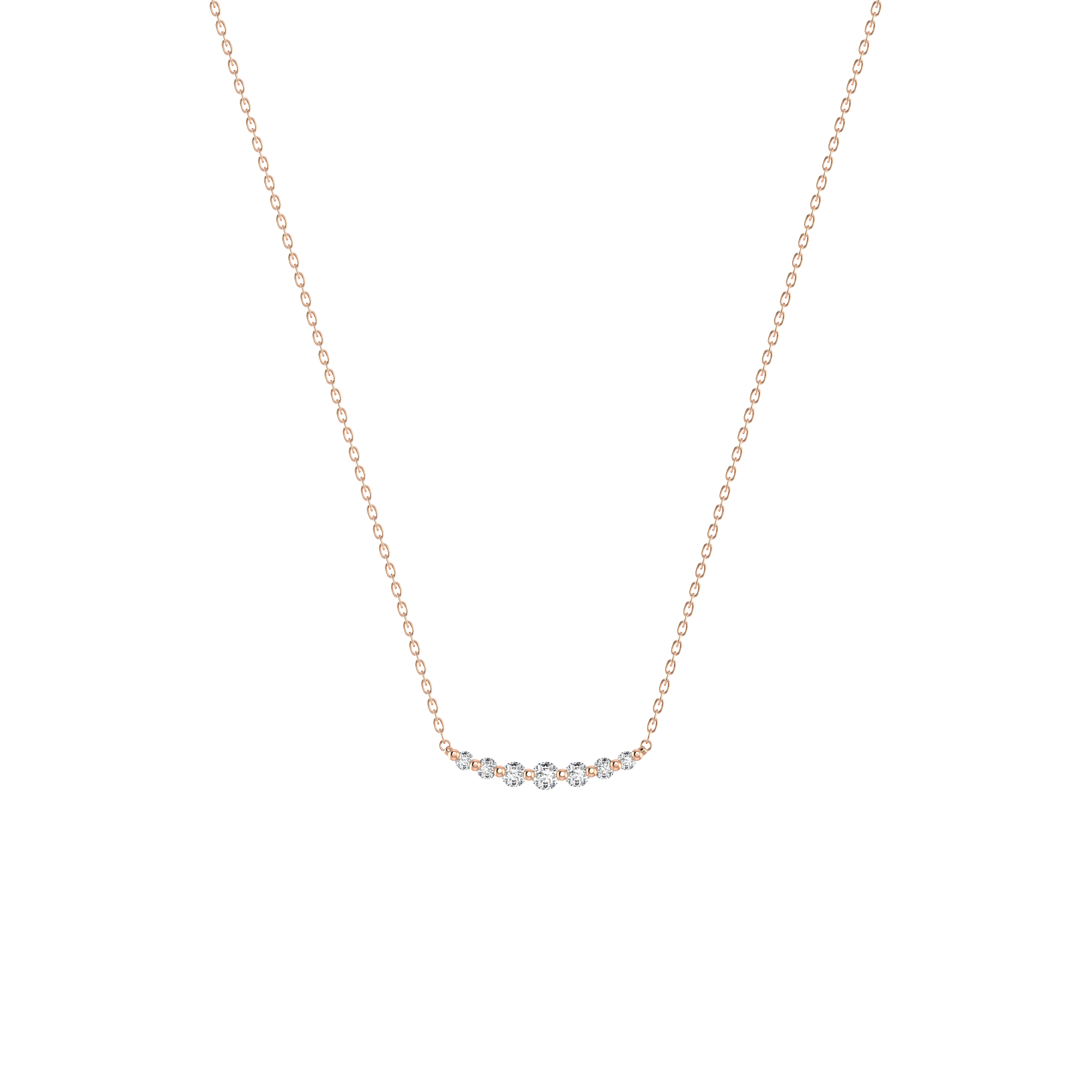 Double degrade necklace - Degrade Lab-Grown Diamond Seven Stone Necklace - The Future Rocks - 4