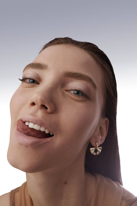 2-in-1 fan huggie hoops - Gold vermeil and sterling silver earrings - The Future Rocks