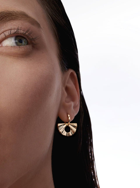 2-in-1 fan huggie hoops - Gold vermeil and sterling silver earrings - The Future Rocks