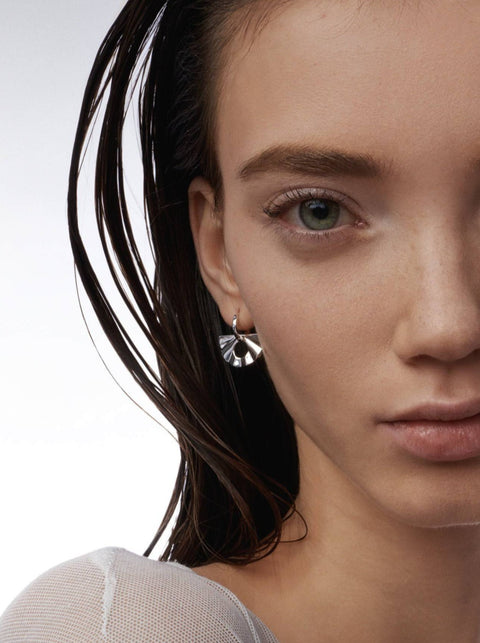 2-in-1 fan huggie hoops - Gold vermeil and sterling silver earrings - The Future Rocks