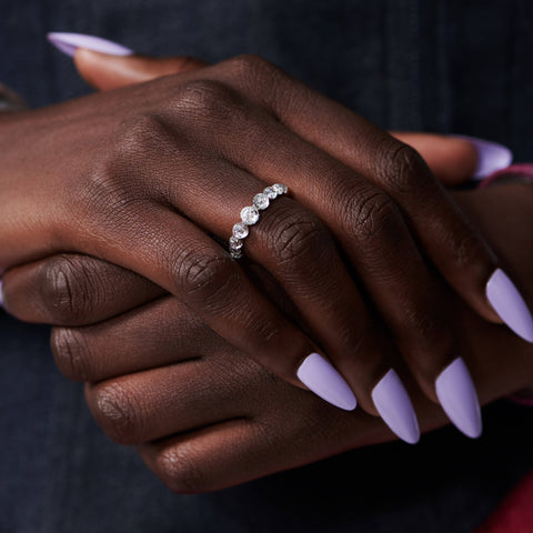 Bubble statement eternity ring - 18k recycled gold lab-grown diamond rings - The Future Rocks