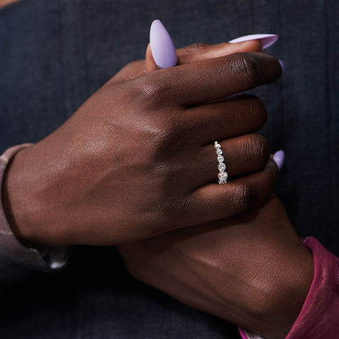 Bubble statement eternity ring - 18k recycled gold lab-grown diamond rings - The Future Rocks