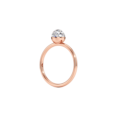 Bubble solitaire ring - 18k recycled gold lab-grown solitaire diamond rings - The Future Rocks