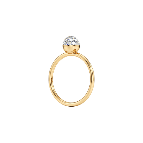 Bubble solitaire ring - 18k recycled gold lab-grown solitaire diamond rings - The Future Rocks
