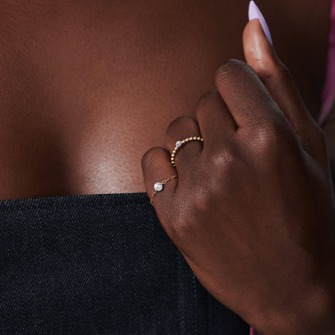 Bubble ring - 18k recycled gold lab-grown diamond rings - The Future Rocks