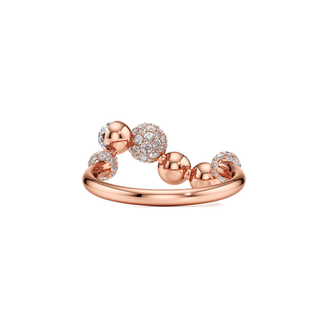 Bubble swirl ring - 18k recycled gold lab-grown diamond rings - The Future Rocks