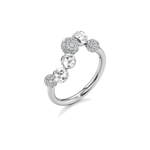 Bubble swirl ring - 18k recycled gold lab-grown diamond rings - The Future Rocks