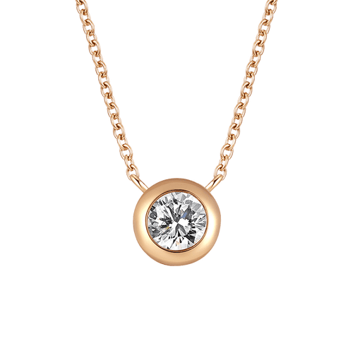 Bezel necklace 0.2ct - Bezel Set Lab-Grown Diamond Pendant Necklace - The Future Rocks - 1