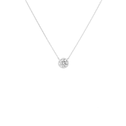 Bezel necklace - 18k gold lab-grown diamond necklace - The Future Rocks